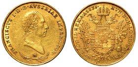 MILANO. Francesco I d'Asburgo-Lorena (1815-1835). Monetazione per il Regno Lombardo-Veneto coniata a Milano.
 Mezza sovrana
1831. Testa a d. laureat...