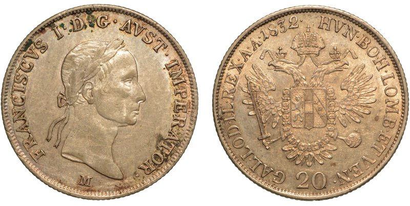 MILANO. Francesco I d'Asburgo-Lorena (1815-1835)
– Da 20 kreuzer (o svanzica) 1...