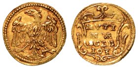 MODENA. Francesco I d'Este (1628-1658) - Da 103 soldi o terzo di scudo. Aquila. R/ Valore su quattro righe, in cartella. MIR. 751.
g. 1,11
Raro
 or...