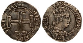 NAPOLI.
Ferdinando I (1458-1494) - Coronato. Croce potenziata. In basso, lettera C. R/ Busto coronato a d. Dietro, lettera C. Cag. E/107.
MIR.68/16...