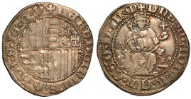 NAPOLI.
 Ferdinando I (1458-1494) - Coronato. Stemma inquartato. R/ Il sovrano seduto di fronte. A sinistra, lettera A. Cag. F/4
MIR. 72/2
 g. 3,58...