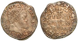 NAPOLI.
 Filippo II (1554-1598) - Carlino 1575. Busto coronato a d.; dietro sigla GR, sotto sigla VP. R/ FIDEI DEFENSOR in ghirlanda. Cag. tipo E/55....