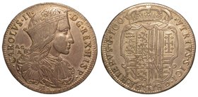 NAPOLI.
 Carlo II di Spagna (1674-1700) - Ducato 1689. Busto coronato a d. Dietro, sigle AG A. R/ Stemma coronato. Cag. C/1.
 MIR. 293/1.
 g. 25,43...