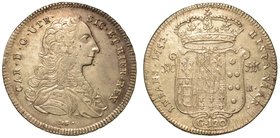 NAPOLI.
 Carlo di Borbone (1734-1759).
Piastra da 120 grana 1753.
Busto a d.; sotto la sigla DeG. R/ Stemma coronato.
P. e R. 31.
 MIR. 337/3.
 ...