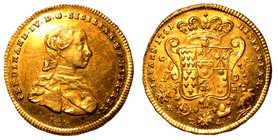 NAPOLI.
Ferdinando IV Borbone (I periodo: 1759-1799).
Da 4 ducati 1761.
 Busto del re a d.; sotto, la sigla IA. R/ Stemma coronato, ai lati sigle C...