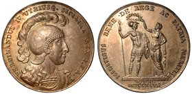 NAPOLI.
Ferdinando IV di Borbone (1759-1799) -
Medaglia 1797 per la
ricompensa di atti al valore militare. D/ Busto elmato
a d. R/ Figura muliebre...