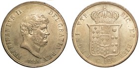 NAPOLI.
 Ferdinando II di Borbone (1830-1859) - Da 120 grana 1851. Testa nuda a d. R/ Stemma coronato. Pag. 216.
 Gig. 82.
 g. 27,51
arg
 q.SPL