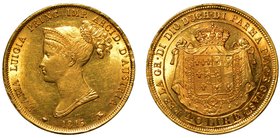 PARMA. Maria Luigia (1815-1847) - 40 lire 1815. Busto a s. R/ Scudo coronato, su padiglione. Gig. 1
 g. 12,91
 Minime irregolarità al bordo da conia...