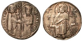 VENEZIA.
Jacopo Tiepolo (1229-1249). Grosso (matapan).
San Marco consegna il vessillo al Doge.R/
Il Redentore seduto in trono.
 CNI. 2. Paolucci 1...