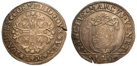 VENEZIA.
 Giovanni Corner I (1625-1629) - Scudo della croce. Croce ornata, accantonata da quattro foglie di vite (AM).
R/ Stemma con leone in soldo....