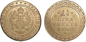 VENEZIA.
 Francesco II d'Asburgo-Lorena (1797-1805) - Da una lira e mezza veneta 1802. Aquila bicipite coronata. R/
Valore su più righe. Pag. 8.
 g...