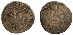 URBANO VIII (1623-1644) - Giulio A.VIII.
Stemma sormontato da chiavi decussate e tiara. R/ Il Papa e S. Michele. Munt. 120.
g. 2,92
Molto raro
 ar...