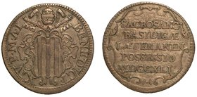 BENEDETTO XIV (1740-1758) – Giulio 1741 A. I. Stemma sormontato da chiavi decussate e tiara. R/ SACROSANC BASILICAE LATERANNEN POSSESSIO. Munt. 52.
 ...