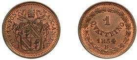 PIO IX
(1846-1870) - Mezzo baiocco 1849
 A. IV.
Stemma sormontato da chiavi decussate e tiara. R/ Valore in corona di alloro. Gig. 242.
 Irregolar...