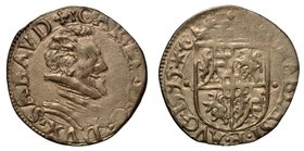 SAVOIA. Carlo Emanuele I (1580-1630) - Soldo 1595. Busto a testa nuda a d. R/ Stemma. CNI. 214
g. 1,49
 mist
q.SPL