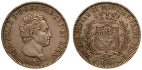SAVOIA. Carlo Felice (1821-1831) –
5 lire 1829 Torino. Busto a d. R/ Stemma sabaudo. Gig. 44
g. 25,00
Colpetti
arg
 BB