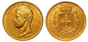 SAVOIA. Carlo Alberto (1831-1849) – 100 lire 1834 Torino. Busto a testa nuda a s. R/ Stemma sabaudo coronato. Gig. 5.
g. 32,25
Colpetti
oro
 (no i...
