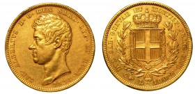 SAVOIA. Carlo Alberto (1831-1849) – 100 lire 1834 Torino. Busto a testa nuda a s. R/ Stemma sabaudo coronato. Gig. 5.
g. 32,25
Colpetti
oro
(no iv...