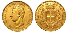 SAVOIA. Carlo Alberto (1831-1849) –
50 lire 1836 Torino. Busto a testa nuda a s. R/ Stemma sabaudo coronato. Gig. 15.
g. 16,12
 Colpi
 oro
 (no i...