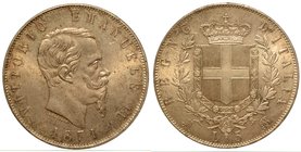 SAVOIA.
Vittorio Emanuele II (Regno d'Italia: 1861-1878) – 5 lire 1869 Milano. Busto a d. R/ Stemma sabaudo. Gig. 39 g. 25,00
 Colpetti al ciglio.
...