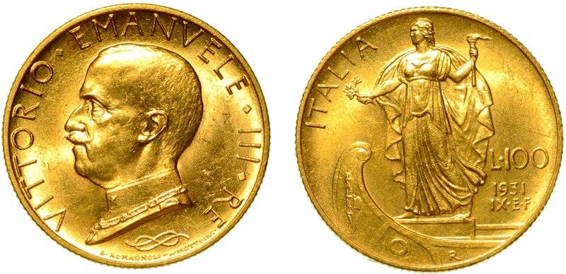 SAVOIA. Vittorio Emanuele III (1900-1946) -
100 lire 1931/IX. Italia su prora. ...