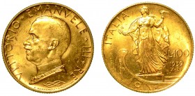 SAVOIA. Vittorio Emanuele III (1900-1946) -
100 lire 1932/X. Italia su prora. Testa nuda a s. R/ L’Italia a s. su prora di nave. Pag., 648. Gig., 11....
