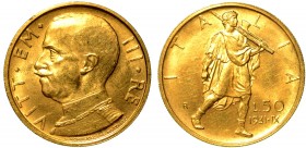 SAVOIA. Vittorio Emanuele III (1900-1946) -
50 lire 1932/X. Littore. Testa nuda a s. R/ Littore a d. Pag., 659. Gig., 22. g. 4,39 oro
(no iva sul ma...
