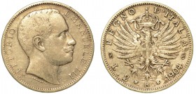 SAVOIA. Vittorio Emanuele III (1900-1946) - 2 lire 1904. Busto a d. R/ Aquila araldica coronata. Gig. 92 Molto rara
g. 10,04
arg
(no iva sul margin...