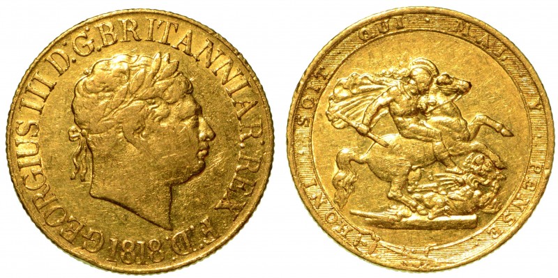 GRAN BRETAGNA. Giorgio III (1760-1820). Sterlina 1820.
Testa laureata a d. R/ S...