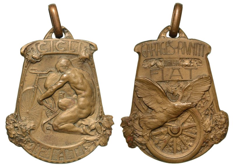 TORINO. Cicli Fiat.
Garage riuniti. Medaglia.
dim. 29x32. Inc. Sacchini
-
Ve...