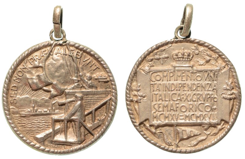 XI GRUPPO SEMAFORICO - Medaglia anni 1915-1917.
 diam. 29
 Opus Stabilimento S...
