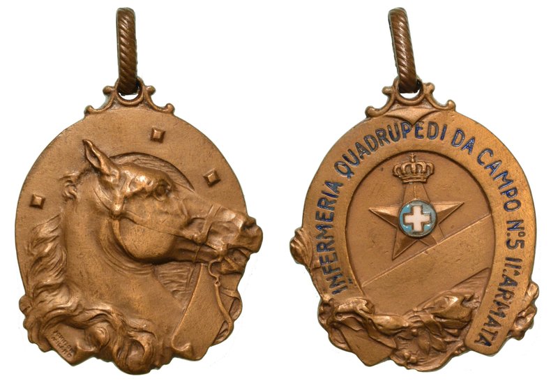 INFERMERIA QUADRUPEDI DA CAMPO. N.° 5 II Armata - Medaglia. dim. 22x24
- 14° AR...