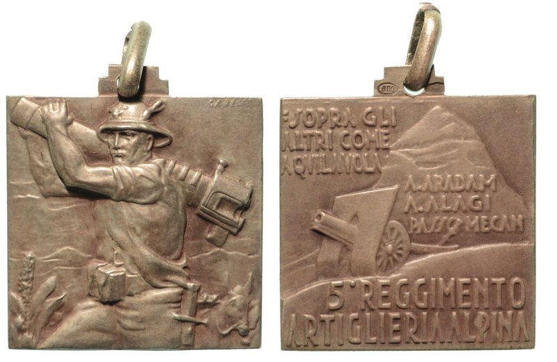 5° REGGIMENTO ARTIGLIERIA ALPINA - Medaglia s.d.,
dim. 24x24