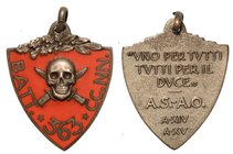 363 BATTAGLIONE CC.NN. A.S.-A.O. - Medaglia annoXIV 1936 - XV
1937,dim. 20x22 argento e smalti