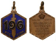 196° BATTAGLIONE CAMICIE NERE - Medaglia anni XIV 1936 - XV 1937.
Opus: S.J. , Cat. Tab. 90 pag. 48, dim. 22x25