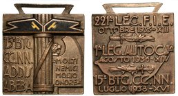 15° BATTAGLIONE CAMICIE NERE ADDIS ABEBA - Medaglia anni XIII 1935 / XIV 1936 / XVI 1938.,
dim. 30x30