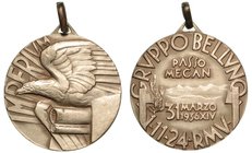 GRUPPO BELLUNO - Medaglia anno XIV 1936., diam. 33 argento
 
Il gruppo Belluno meritò la Medaglia di Bronzo al VM, per i combattimenti di Passo Meca...