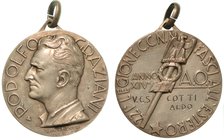 221° LEGIONE CAMICIE NERE FASCI ALL'ESTERO A.O. - Medaglia anno XIV 1936.
Opus: P. Morbiducci ,
diam. 33
 Assegnata a Cotti Aldo