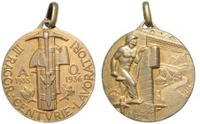 III RAGGR. CENTURIE LAVORATORI A.O. - Medaglia anni XIV 1935-XV 1936.,
diam. 30