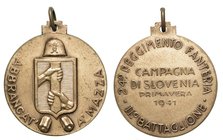 24° REGGIMENTO FANTERIA-II° BATTAGLIONE - Medaglia anno XIX 1941.
diam. 32