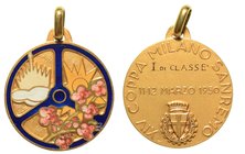 XIV COPPA MILANO SAN REMO - Medaglia anno 1950.,
diam. 25 oro
g. 8,89
 titolo
750