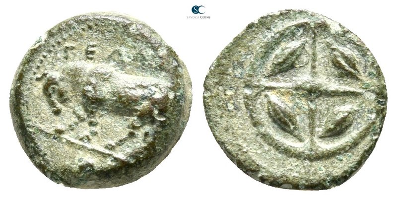 Sicily. Gela 420-405 BC. 
Bronze Æ

12 mm., 1,33 g.



very fine