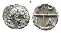 Macedon. Tragilos 450-400 BC. Tetartemorion AR