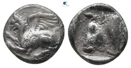 Thrace. Abdera 411-386 BC. Triobol AR