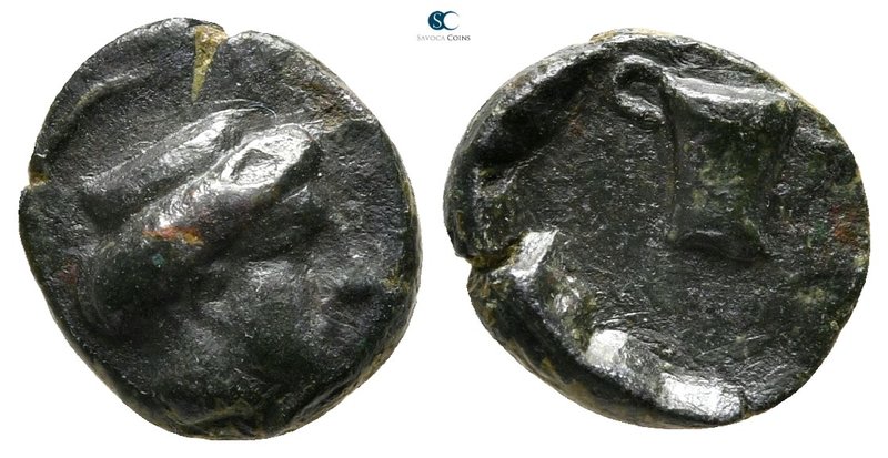 Kings of Thrace. Kypsela. Odrysian. Kotys I 383-359 BC. 
Bronze Æ

12 mm., 1,...