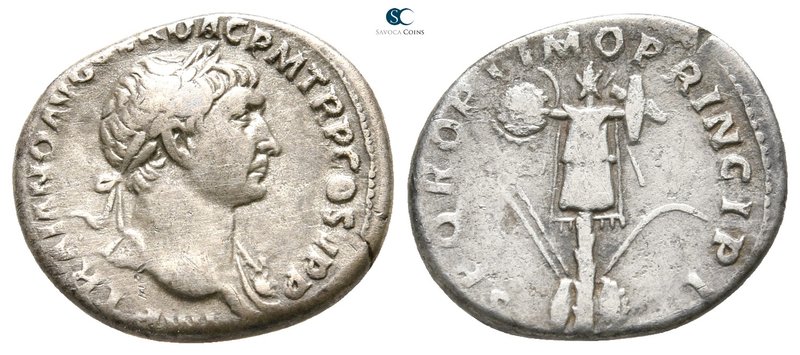 Trajan AD 98-117. Rome
Denarius AR

19 mm., 3,21 g.



nearly very fine