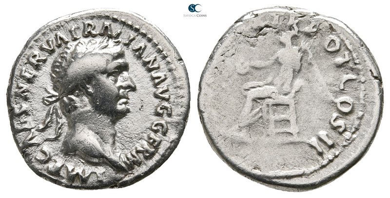 Trajan AD 98-117. Rome
Denarius AR

18 mm., 3,35 g.



nearly very fine
