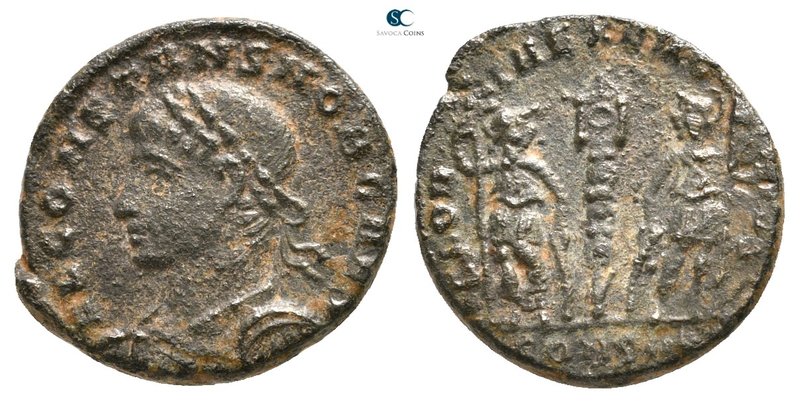 Constans AD 337-350. Constantinople
Follis Æ

16 mm., 1,91 g.



very fin...