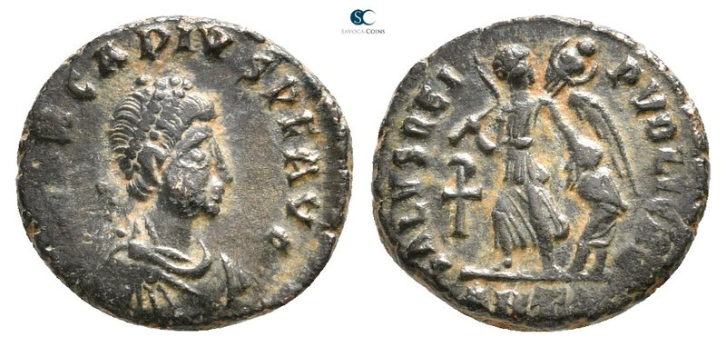 Arcadius AD 383-408. Antioch
Follis Æ

13 mm., 1,44 g.



very fine