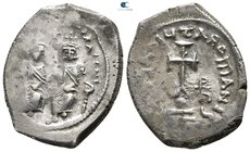 Heraclius with Heraclius Constantine AD 610-641. Constantinople. Hexagram AR